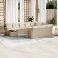 Preview: ARDEBO.de - 11-tlg. Garten-Sofagarnitur mit Kissen Beige Poly Rattan