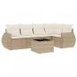 Preview: 6-tlg. Garten-Sofagarnitur mit Kissen Beige Poly Rattan