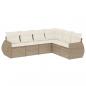 Preview: 6-tlg. Garten-Sofagarnitur mit Kissen Beige Poly Rattan