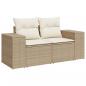 Preview: 6-tlg. Garten-Sofagarnitur mit Kissen Beige Poly Rattan