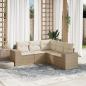 Preview: ARDEBO.de - 5-tlg. Garten-Sofagarnitur mit Kissen Beige Poly Rattan