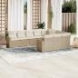 Preview: ARDEBO.de - 10-tlg. Garten-Sofagarnitur mit Kissen Beige Poly Rattan