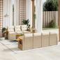 Preview: ARDEBO.de - 8-tlg. Garten-Sofagarnitur mit Kissen Beige Poly Rattan