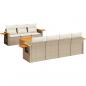 Preview: 8-tlg. Garten-Sofagarnitur mit Kissen Beige Poly Rattan