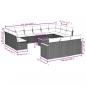 Preview: 14-tlg. Garten-Sofagarnitur mit Kissen Schwarz Poly Rattan