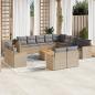 Preview: ARDEBO.de - 14-tlg. Garten-Sofagarnitur mit Kissen Beige Poly Rattan