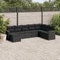 Preview: ARDEBO.de - 8-tlg. Garten-Sofagarnitur mit Kissen Schwarz Poly Rattan