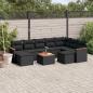 Preview: ARDEBO.de - 10-tlg. Garten-Sofagarnitur mit Kissen Schwarz Poly Rattan