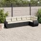 Preview: ARDEBO.de - 6-tlg. Garten-Sofagarnitur mit Kissen Schwarz Poly Rattan