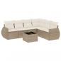 Preview: 7-tlg. Garten-Sofagarnitur mit Kissen Beige Poly Rattan