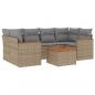 Preview: 7-tlg. Garten-Sofagarnitur mit Kissen Beige Poly Rattan