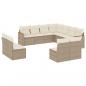 Preview: 11-tlg. Garten-Sofagarnitur mit Kissen Beige Poly Rattan