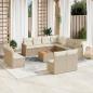 Preview: ARDEBO.de - 12-tlg. Garten-Sofagarnitur mit Kissen Beige Poly Rattan