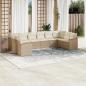 Preview: ARDEBO.de - 10-tlg. Garten-Sofagarnitur mit Kissen Beige Poly Rattan