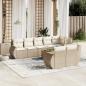 Preview: ARDEBO.de - 9-tlg. Garten-Sofagarnitur mit Kissen Beige Poly Rattan