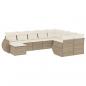 Preview: 10-tlg. Garten-Sofagarnitur mit Kissen Beige Poly Rattan