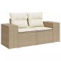 Preview: 3-tlg. Garten-Sofagarnitur mit Kissen Beige Poly Rattan