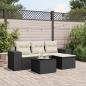 Preview: ARDEBO.de - 5-tlg. Garten-Sofagarnitur mit Kissen Schwarz Poly Rattan