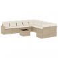 Preview: ARDEBO.de - 11-tlg. Garten-Sofagarnitur mit Kissen Beige Poly Rattan