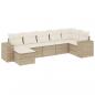 Preview: ARDEBO.de - 7-tlg. Garten-Sofagarnitur mit Kissen Beige Poly Rattan