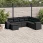 Preview: ARDEBO.de - 7-tlg. Garten-Sofagarnitur mit Kissen Schwarz Poly Rattan