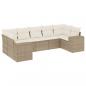 Preview: ARDEBO.de - 7-tlg. Garten-Sofagarnitur mit Kissen Beige Poly Rattan