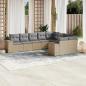 Preview: ARDEBO.de - 9-tlg. Garten-Sofagarnitur mit Kissen Beige Poly Rattan