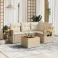 Preview: ARDEBO.de - 5-tlg. Garten-Sofagarnitur mit Kissen Beige Poly Rattan