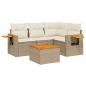 Preview: 5-tlg. Garten-Sofagarnitur mit Kissen Beige Poly Rattan