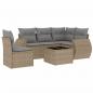 Preview: ARDEBO.de - 6-tlg. Garten-Sofagarnitur mit Kissen Beige Poly Rattan