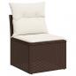 Preview: 11-tlg. Garten-Sofagarnitur mit Kissen Braun Poly Rattan