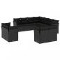 Preview: ARDEBO.de - 11-tlg. Garten-Sofagarnitur mit Kissen Schwarz Poly Rattan