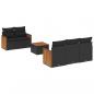 Preview: ARDEBO.de - 6-tlg. Garten-Sofagarnitur mit Kissen Schwarz Poly Rattan