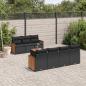 Preview: ARDEBO.de - 8-tlg. Garten-Sofagarnitur mit Kissen Schwarz Poly Rattan