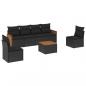 Preview: ARDEBO.de - 7-tlg. Garten-Sofagarnitur mit Kissen Schwarz Poly Rattan