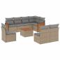 Preview: ARDEBO.de - 9-tlg. Garten-Sofagarnitur mit Kissen Beige Poly Rattan