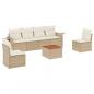 Preview: ARDEBO.de - 7-tlg. Garten-Sofagarnitur mit Kissen Beige Poly Rattan