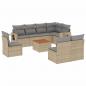 Preview: ARDEBO.de - 9-tlg. Garten-Sofagarnitur mit Kissen Beige Poly Rattan