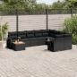 Preview: ARDEBO.de - 10-tlg. Garten-Sofagarnitur mit Kissen Schwarz Poly Rattan