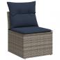 Preview: 10-tlg. Garten-Sofagarnitur mit Kissen Schwarz Poly Rattan