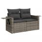 Preview: 12-tlg. Garten-Sofagarnitur mit Kissen Grau Poly Rattan