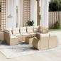 Preview: ARDEBO.de - 10-tlg. Garten-Sofagarnitur mit Kissen Beige Poly Rattan