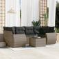 Preview: ARDEBO.de - 7-tlg. Garten-Sofagarnitur mit Kissen Grau Poly Rattan