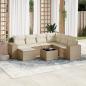 Preview: ARDEBO.de - 8-tlg. Garten-Sofagarnitur mit Kissen Beige Poly Rattan