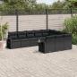 Preview: ARDEBO.de - 10-tlg. Garten-Sofagarnitur mit Kissen Schwarz Poly Rattan