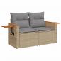 Preview: 9-tlg. Garten-Sofagarnitur mit Kissen Beige Poly Rattan