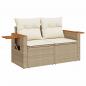 Preview: 11-tlg. Garten-Sofagarnitur mit Kissen Beige Poly Rattan