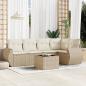 Preview: ARDEBO.de - 6-tlg. Garten-Sofagarnitur mit Kissen Beige Poly Rattan