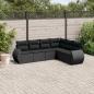 Preview: ARDEBO.de - 6-tlg. Garten-Sofagarnitur mit Kissen Schwarz Poly Rattan