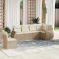 Preview: ARDEBO.de - 6-tlg. Garten-Sofagarnitur mit Kissen Beige Poly Rattan